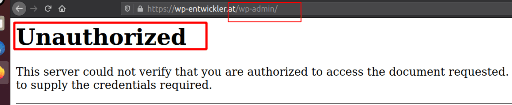 nicht erlaubter Zugriff auf wp-admin