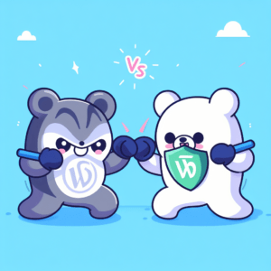 woocommerce logo fights shopify logo in a cute fight